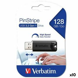 Memoria USB Verbatim PINSTRIPE Negro 128 GB (10 Unidades) Precio: 128.69000012. SKU: B19ZDJ8GAR