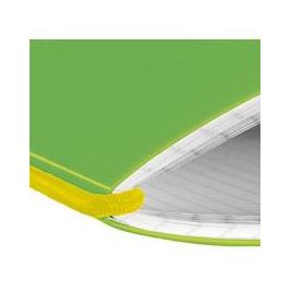 Herlitz 11361540 Cuaderno Notizheft my.book flex A6, 40 hojas, papel cuadriculado, 80g/m², verde/amarillo
