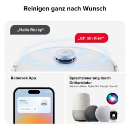 Roborock Qrevo Curv 5A1 Robot Aspirador y Fregador con Estación Base Multifunción Sin Bolsa, Color Negro y Blanco