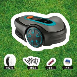 Gardena SILENO minimo Robot Cortacésped 500m² | Bluetooth | Silencioso | Corta Lluvia | Limpieza Manguera | Control App