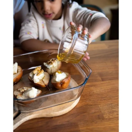 Pyrex 3426470297912 Juego de 4 Fuentes para Horno de Vidrio Rectangular 27/31/35/39 cm