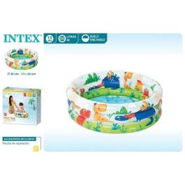 Intex Piscina Hinchable 3 Aros Animales con Suelo Hinchable para Niños 1-3 Años (61x22 cm, 28 Litros)