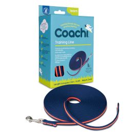 Coachi Training Line Correa de Adiestramiento Acolchada 10m Azul-Coral para Control y Socialización de Perros y Cachorros