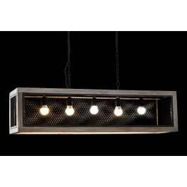 DKD Home Decor Lámpara Techo Loft Marrón Negro Mango Hierro E27 25 x 25 x 100 cm