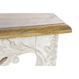 DKD Home Decor Ganesh 2020 Mesa Centro Indio Blanco Natural Mango Madera 120 x 61 x 49 cm