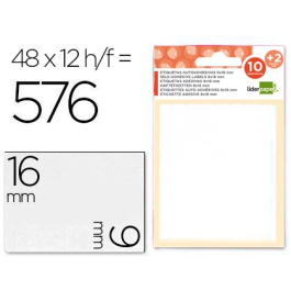 Liderpapel Etiquetas Adhesivas 9x16 mm 48 Unidades Por Hoja Sobre de 10 Hojas + 2 Obsequio Precio: 8.49999953. SKU: B1CYHKM2TM