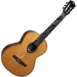 Lag Guitarra Clásica Nylon Hyvibe 15 A/E Smart con Autoamplificación, Efectos y Altavoz Bluetooth