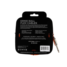 ERNIEBALL Cable para Instrumentos Flex Jack-Jack Ss 6 M Naranja