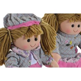 DKD Home Decor Muñeca Kids Rosa Lila 15 x 35 x 24 cm (4 Unidades)