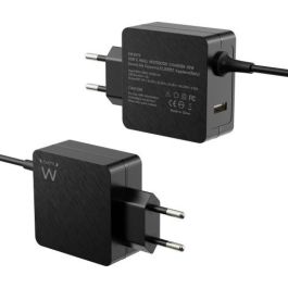 Ewent EW3979 Cargador Pared USB Tipo C 45W PD con Puerto USB-A, Compatible con iPhone 15/14 y Android, Protección Cuádruple