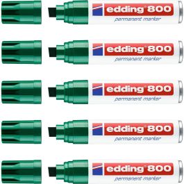 Edding Marcador Permanente 800 Verde, Trazo Grueso 4-12mm (Set 5 Unidades) (Set de 5)