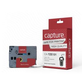 Capture TZE131 Cinta de Etiquetas Laminada Compatible con P-Touch, 12mm x 8m, Negro sobre Transparente Precio: 11.49999972. SKU: B1ESJ6D3BA