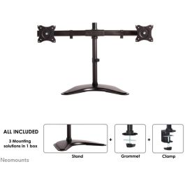 Neomounts NM-D335DBLACK Soporte de Escritorio Full-Motion para 2 Monitores 10-27" (16kg total) Negro