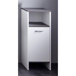 Trendteam smart living AUC4251014192977 Armario con Espejo, Gran Almacenamiento, Blanco/Plata Ahumado, 32x82x99 cm