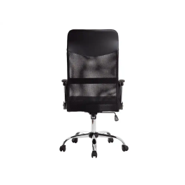Q-connect Silla de Dirección Base Metal Respaldo Alto Regulable en Altura Piel y Malla Negro