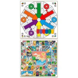 Tablero parchis 6 jugadores y oca de madera 40x40 cm con accesorios Tablero parchis 6 jugadores y oca de madera 40x40 cm con accesorios