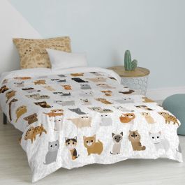 Juego de funda nórdica HappyFriday Mr Fox Cats Multicolor Cama de 80 2 Piezas