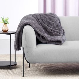 Day Manta de Vellón de Peluche 150x200 cm Gris Oscuro Beige 250g
