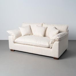 Sofá 2 Plazas Rayas Crema Tejido 178 X 101 X 71 cm
