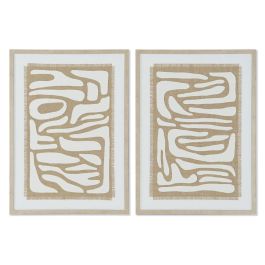 Cuadro Scandi DKD Home Decor Blanco Beige 2.5 x 72.5 x 52.7 cm (2 Unidades)