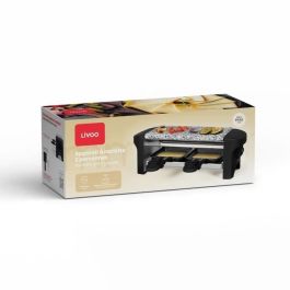 Livoo DOC156N Raclette para 2 personas, 350W, con bandeja de granito extraíble y botón de encendido/apagado