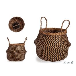 Cesta de Junco Marino 30 cm Natural y Negro - Giftdecor (8 Unidades) Precio: 89.69000007. SKU: B153SKGM4A