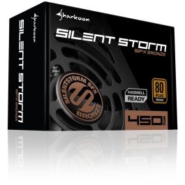 Sharkoon SilentStorm SFX Bronze Fuente Alimentación para PC 450W 80 PLUS Bronze SFX con Adaptador ATX 20+4 Pin Negro