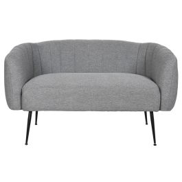 DKD Home Decor Sofá Scandi de Poliéster, Metal y Madera, Gris/Negro, 129x75x73 cm - Desenfundable, Asiento 47 cm
