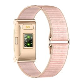 Beafon Fit 20F - Pulsera de Actividad Inteligente Impermeable IP68 con Monitor Cardíaco, Sueño, GPS y SpO2 - 25 Días Batería - Color Oro Rosa