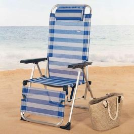 Tumbona de playa reclinable aluminio con cojín aktive 149x49x78/116 cm Tumbona de playa reclinable aluminio con cojín aktive 149x49x78/116 cm