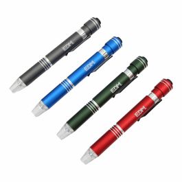 Edm Linterna LED con Destornillador, 6 Puntas Imantadas, IP44, Incluye Clip e Imán, Colores Surtidos