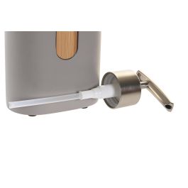DKD Home Decor Dosificador Scandi Gris Natural Cemento Bambú 5 x 15 x 8.5 cm