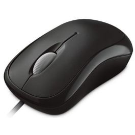 Microsoft Ratón Óptico Basic USB 800dpi, Diseño Ambidextro, Ergonómico y Botones Personalizables