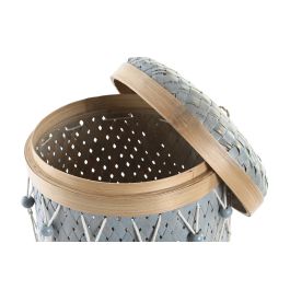 DKD Home Decor Cesta Balines Bambú Algodón Multicolor 46 x 58 x 46 cm Set de 3