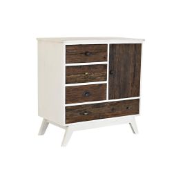 DKD Home Decor Cajonera Colonial Hecha a Mano con 4 Cajones y 1 Puerta, Madera de Mango y Metal, Blanco Marrón Oscuro, 72x50x75 cm Precio: 202.47414. SKU: S3034320