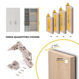 Emuca Lote de 10 bisagras codo X91 apertura 165 grados con cierre suave y suplementos Euro, Altura 0, Acero, Niquelado