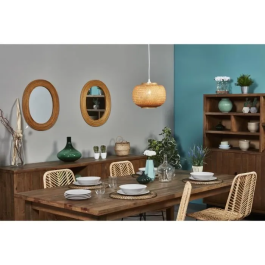 Lámpara colgante de bambú - D 30 x H 140 cm - Beige