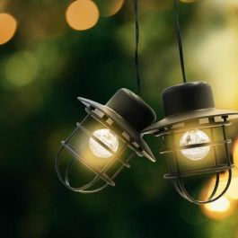 Lumisky LUM3760093541909 Guirnalda de luz solar DETROIT 4 m 10 bombillas redondas estilo industrial LED blanco cálido