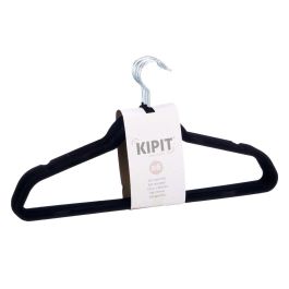 Set 6 Percha Flocada Negra Kipit 44X23CM (24 Unidades) Set 6 Percha Flocada Negra Kipit 44X23CM (24 Unidades)