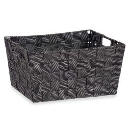 Kipit Cesta de Tela Cónica Rectangular con Asas Mediana Negro 30x14x20 cm (Set de 18)