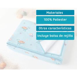 KioKids Toalla de Playa y Piscina Microfibra Tortugas Azul 75x150cm Suave Absorbente Secado Rápido con Bolsa para Bebé