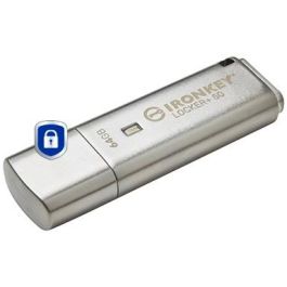 Kingston IronKey IKLP50 USB 3.2 64GB, 145MB/s, Encriptación AES 256-bit, Protección por Contraseña, Plata