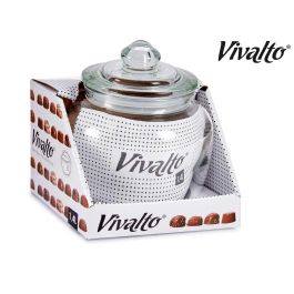 Vivalto Bote de Vidrio Hermético 1,4 L Transparente - Ideal para Alimentos - 14.5 x 18 x 14.5 cm (12 Unidades)