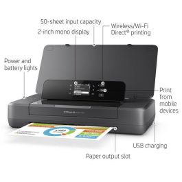 HP OfficeJet 200 Impresora Móvil Portátil Inalámbrica con Batería de Larga Duración, Impresión Rápida y Silenciosa, Alto Rendimiento