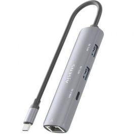 Aisens ASUC-4P039-GR Hub USB-C a Ethernet Gigabit 1xUSB-C 5G, 2xUSB-A 5G, Gris