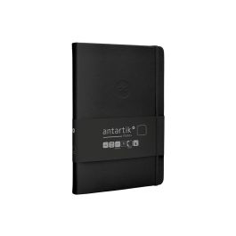 Antartik Cuaderno Notes A5 Tapa Dura Hojas Lisas 100 Hojas 80g Negro FSC con Gomilla y Bolsillo