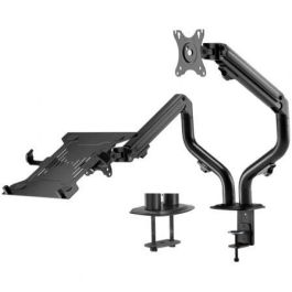 AISENS - SOPORTE DE MESA CONTRAPESO GIRATORIO E INCLINABLE PARA PORTATIL Y MONITOR/TV 8KG DE 17-32, NEGRO