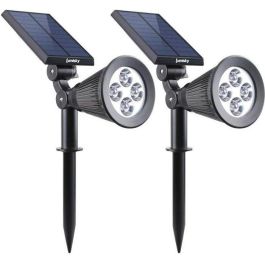 LUMISKY Paquete de 2 puntos solares impermeables para exteriores - 4 LED blancos - 200 Lm - Cabezal giratorio a 90 ° C Precio: 50.49999977. SKU: B1JXW63JYK