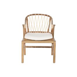 DKD Home Decor Silla Balines Blanco Natural Ratán Caoba 65 x 79 x 57 cm