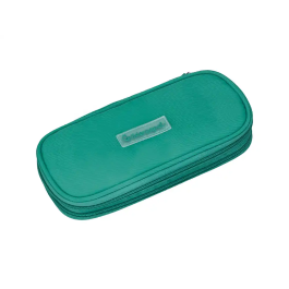 Liderpapel Estuche Portatodo Color Pop con Compartimento Extensible, 2 Cremalleras, Turquesa, 230x60 mm